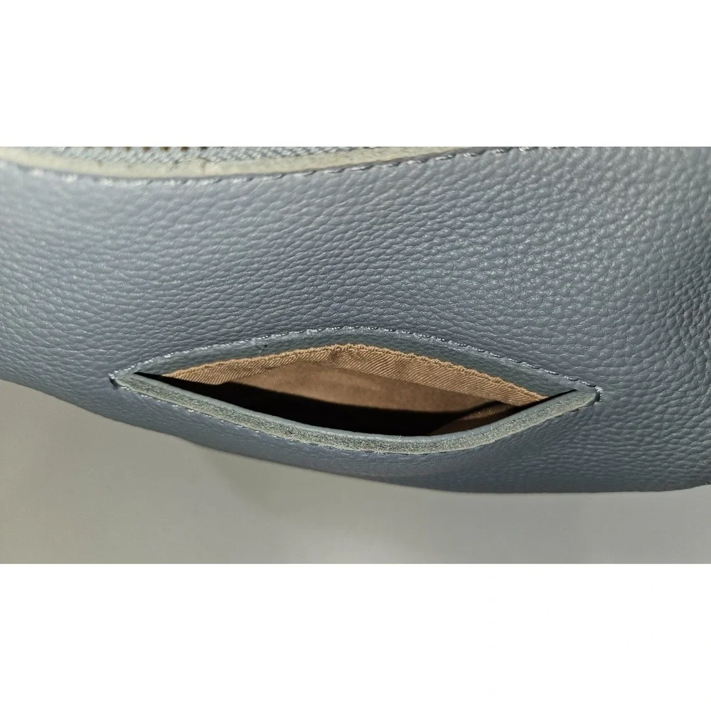 NWT The Sak Blue Pebbled Leather Hobo Shoulder Bag Slouchy Multi Pocket Zip - Picture 10 of 10